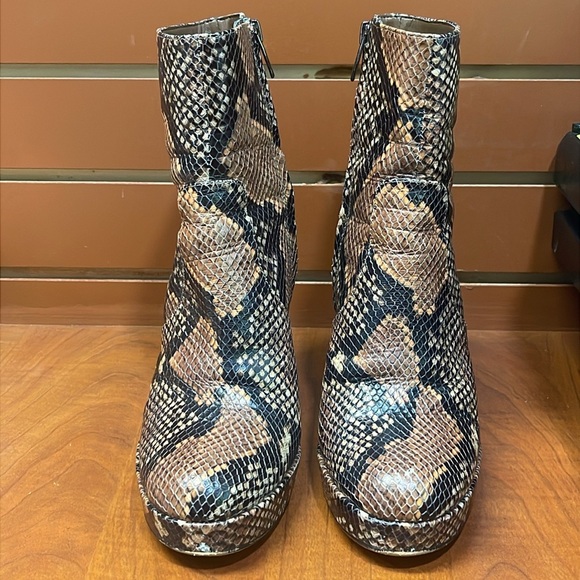 Vince Camuto Brown and Black Heeled Boots - Picture 2 of 11